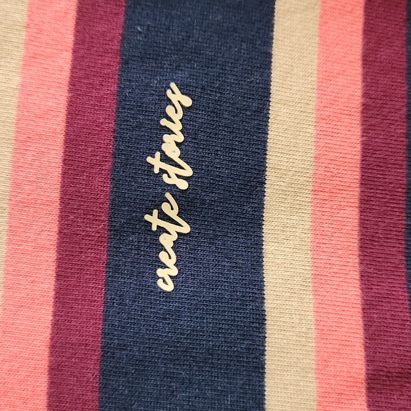Denim & Flower Striped Crew Neck Tee, Large - Picture 3 of 8
